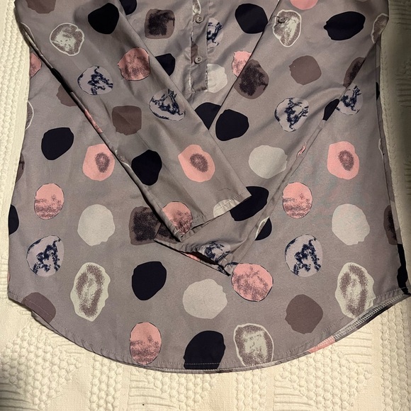 Polka Dot Long Sleeve Blouse - Picture 2 of 4